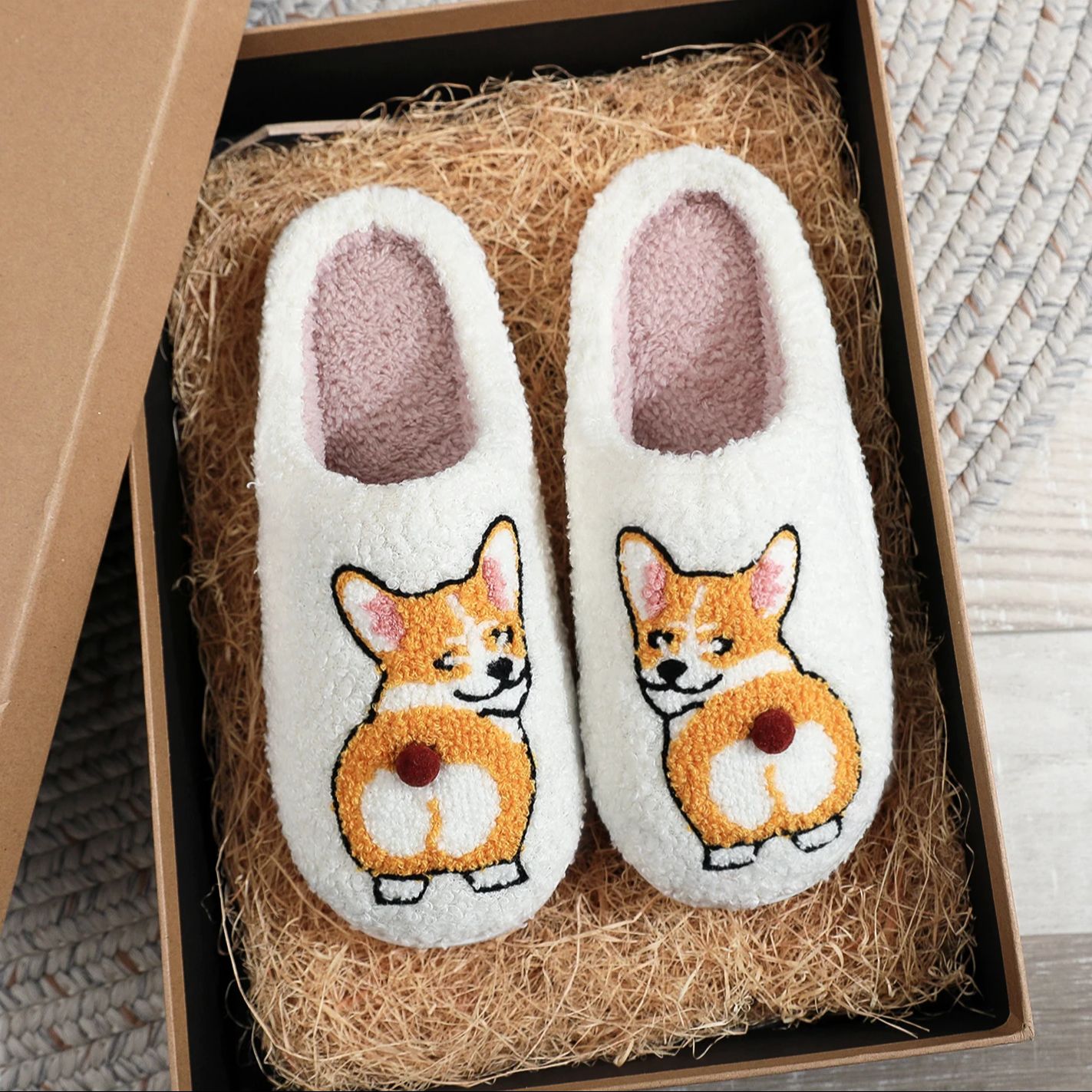 Women'S Shoes Hush Puppies - SHAJI Corgi Dog Haftowane Pluszowe Bawełniane