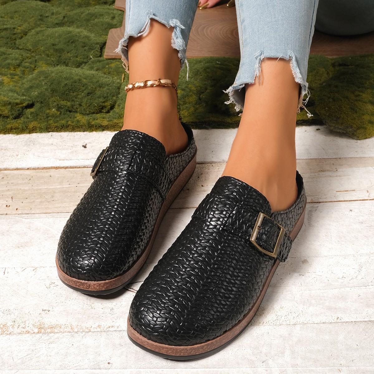 Slip On Mule Flat - Modne, nowe, wygodne i wytrzymałe damskie