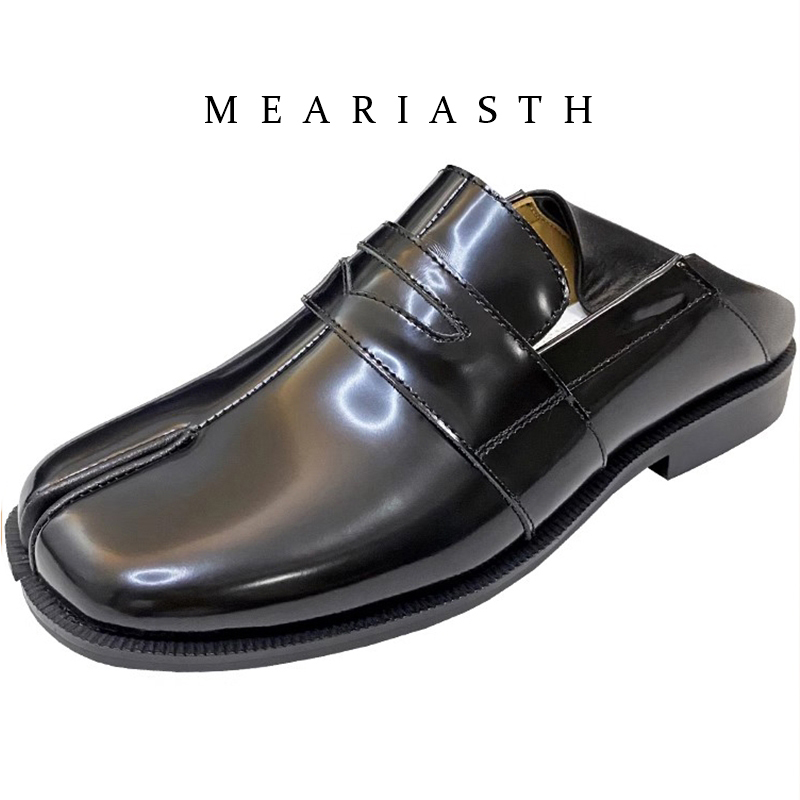 Women'S Shoes Wide Width - Czarne buty Tabi z dzielonym palcem,
