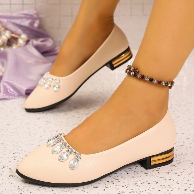 Women Shoes Sneakers - Damskie baleriny z ostrym noskiem, duże