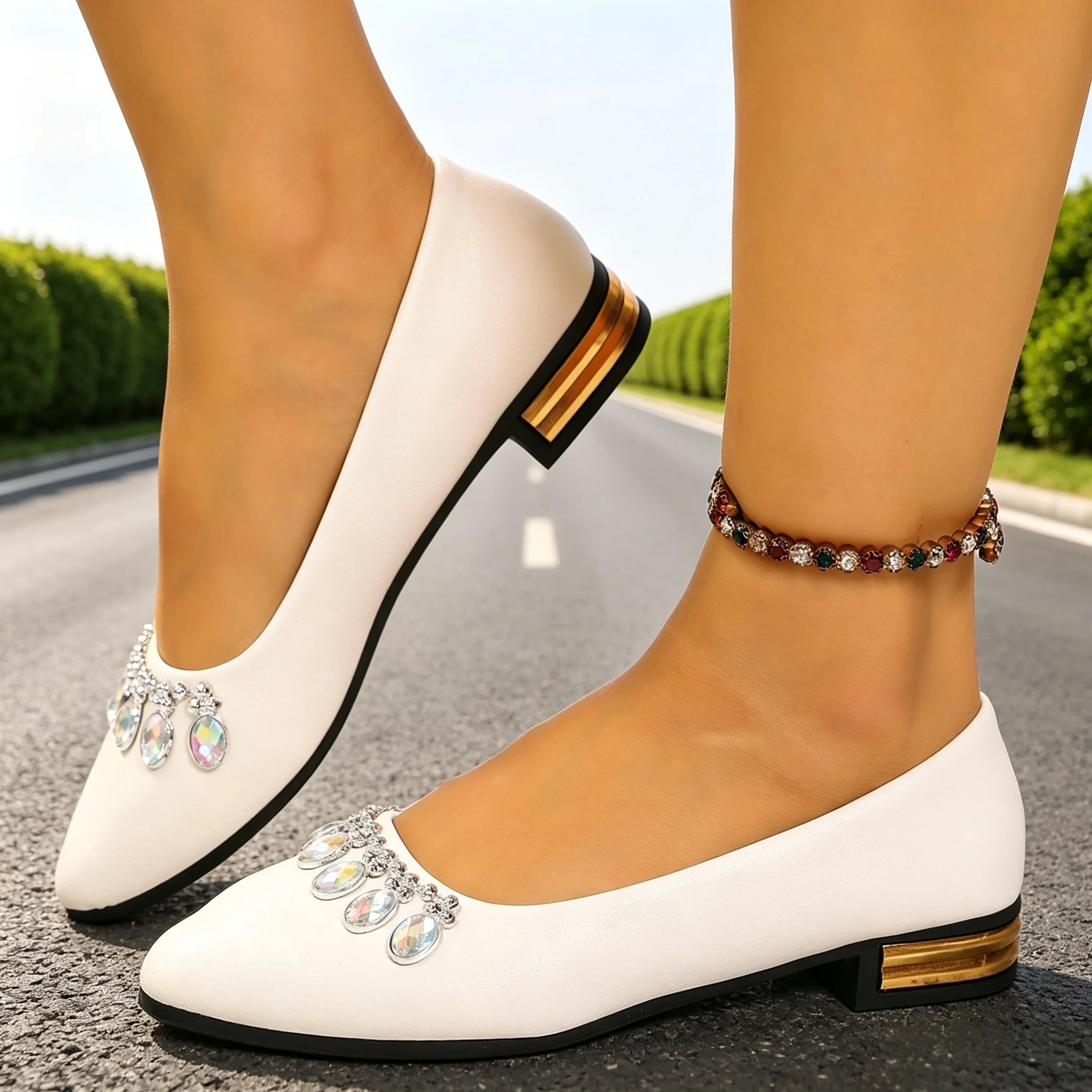Women'S Shoes Veja - Damskie baleriny z ostrym noskiem, duże