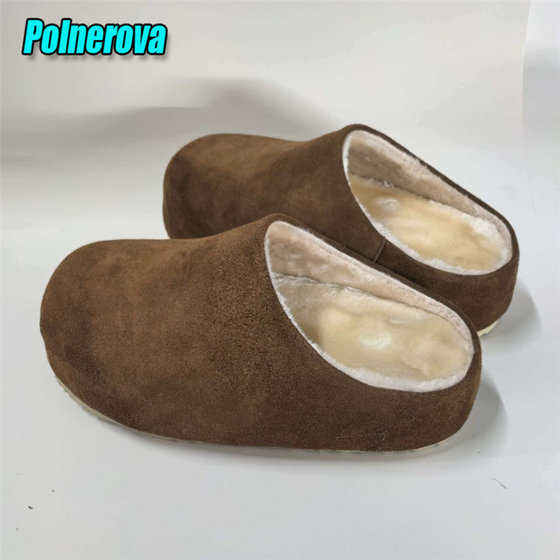 Zamszowe, puszyste, grube kapc – Slip On Mule Flat recenzja i cena